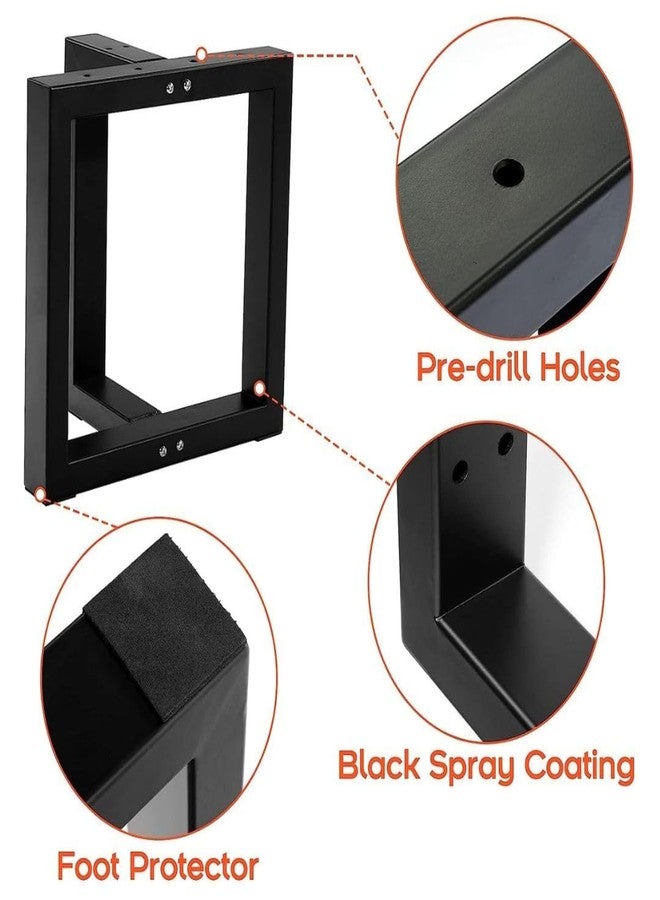 Ventuos_16 inch Heavy Duty Metal Legs for Table Furniture Desk Legs, Bench Coffee Table_Set_of_02_Black (T_Shape_Leg) - Image 4